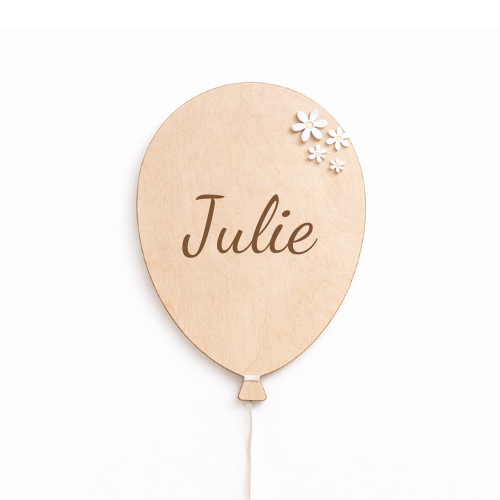 Houten Naamballon